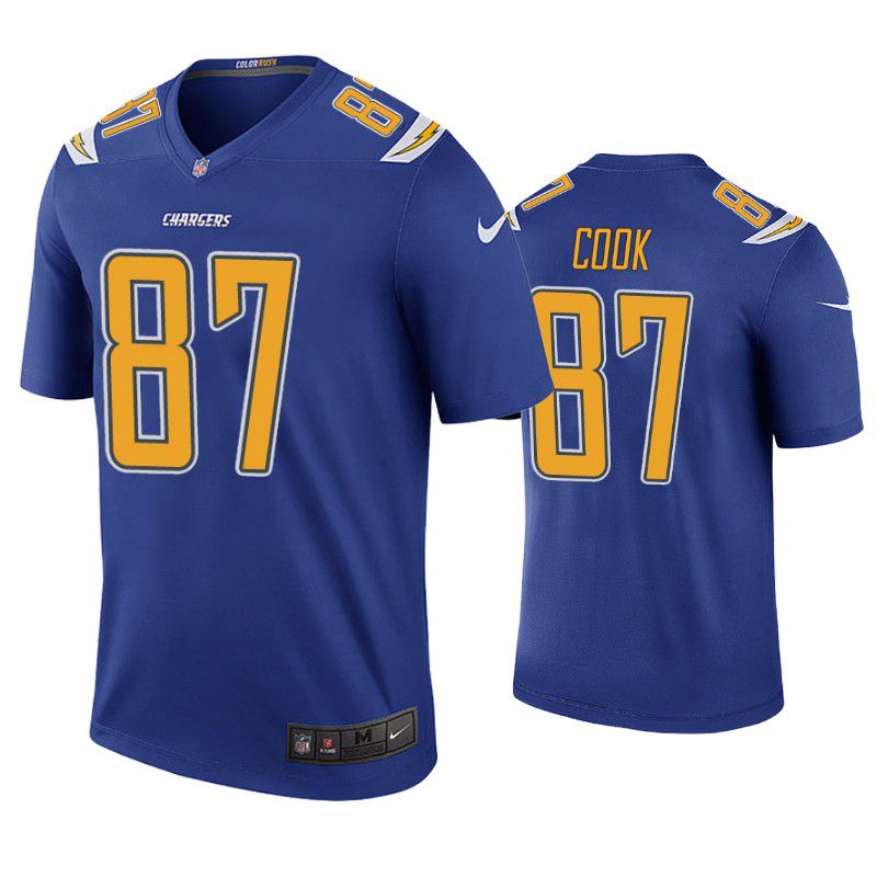 Men Los Angeles Chargers 87 Jared Cook Nike Royal Color Rush Legend NFL Jersey